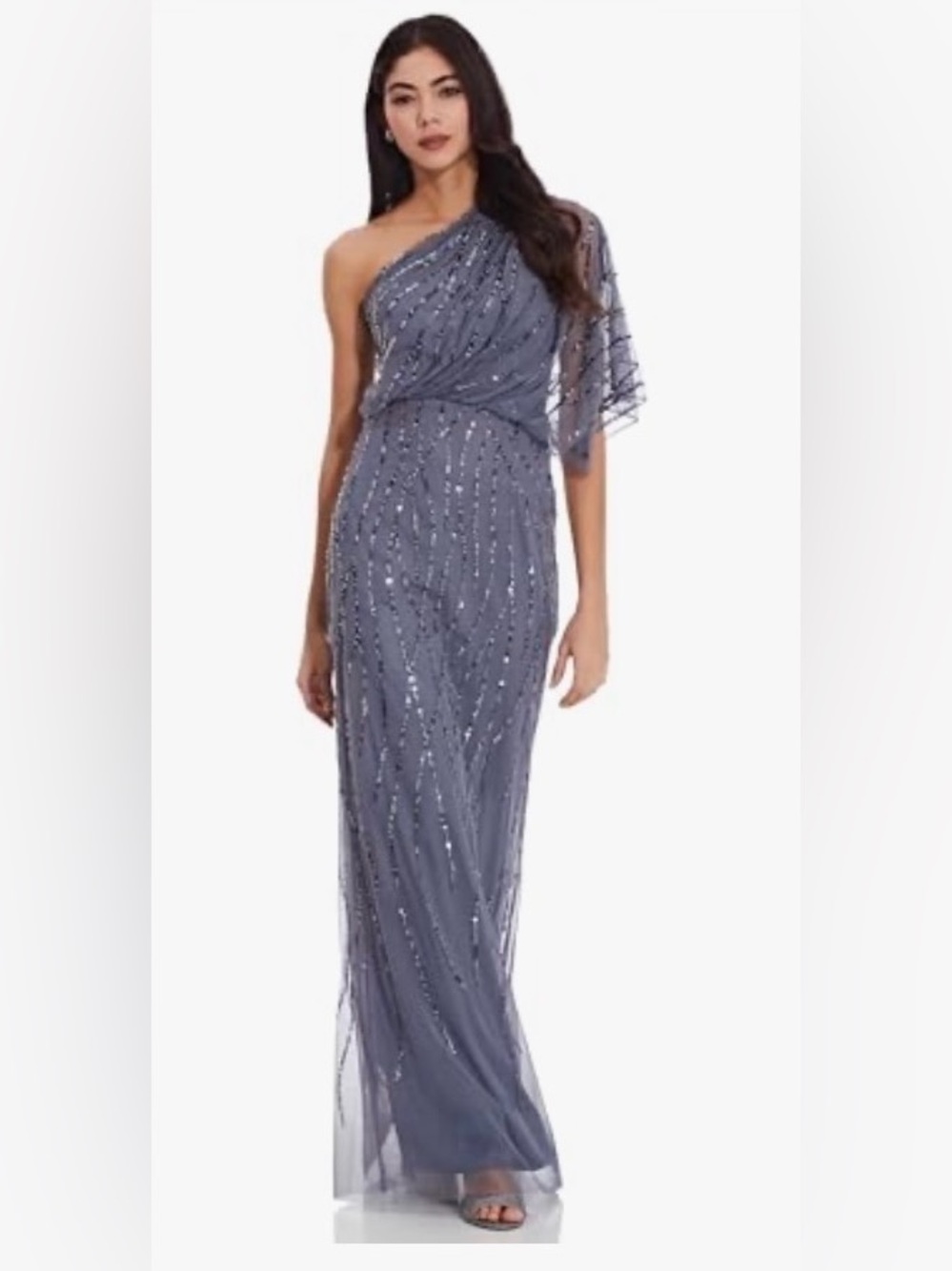 Adrianna Papell Women's Long Beaded Dress
Floor Length One Shoulder Sequin Gown